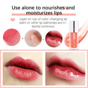 Aaiffey Hydrating Plumping Lip Glow Oil Moisturizing Lip Tint Transparent Oil Lip Care Non-sticky Glossy Lip Glow Fresh Texture Primer Lip Balm (Raspberry)