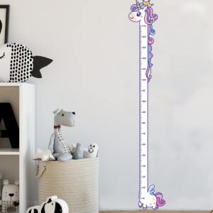 Vinyl Peel and Stick Growth Chart Sticker Cute Unicorn Nursery Wall Decor Decal Kids Room Bedroom Decoration Height Measurements