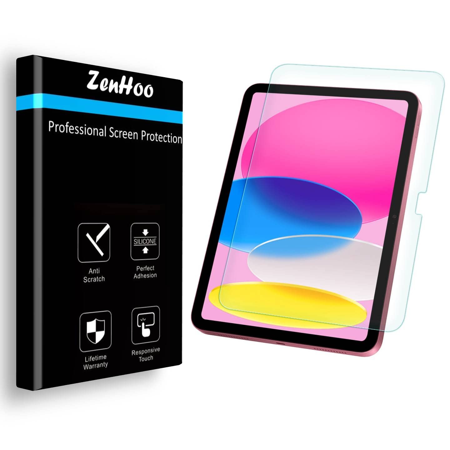 ZenHoo For iPad 10.9 inch (10th Gen, 2022), Anti Blue Light Tempered Glass Screen Protector, Eye Protection