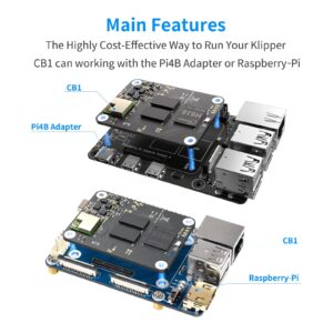 BIGTREETECH CB1 V2.2 Core Control Board 100M 1GB DDR3 RAM Motherboard Support HDMI5 Klipper/Debian for Manta E3 EZ/Manta M4P/Manta M5P/Manta M8P, PI4B Adapter V1.0, Raspberry-pi 4 3D Printer Board