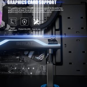 GPU Support Bracket,BERLAT Graphics Card GPU Brace Support,Adjustable Height Graphics Card Holder,Video Card Sag Holder Bracket, Universal VGA Graphics Card Holder - All-Aluminum Metal Material