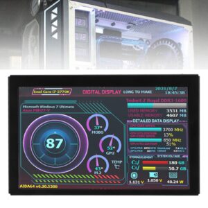 Computer Temperature Monitor, 5in USB Mini Screen, PC Sensor Panel Dynamic Display, AIDA64 CPU GPU Data Monitor, for Raspberry Linux