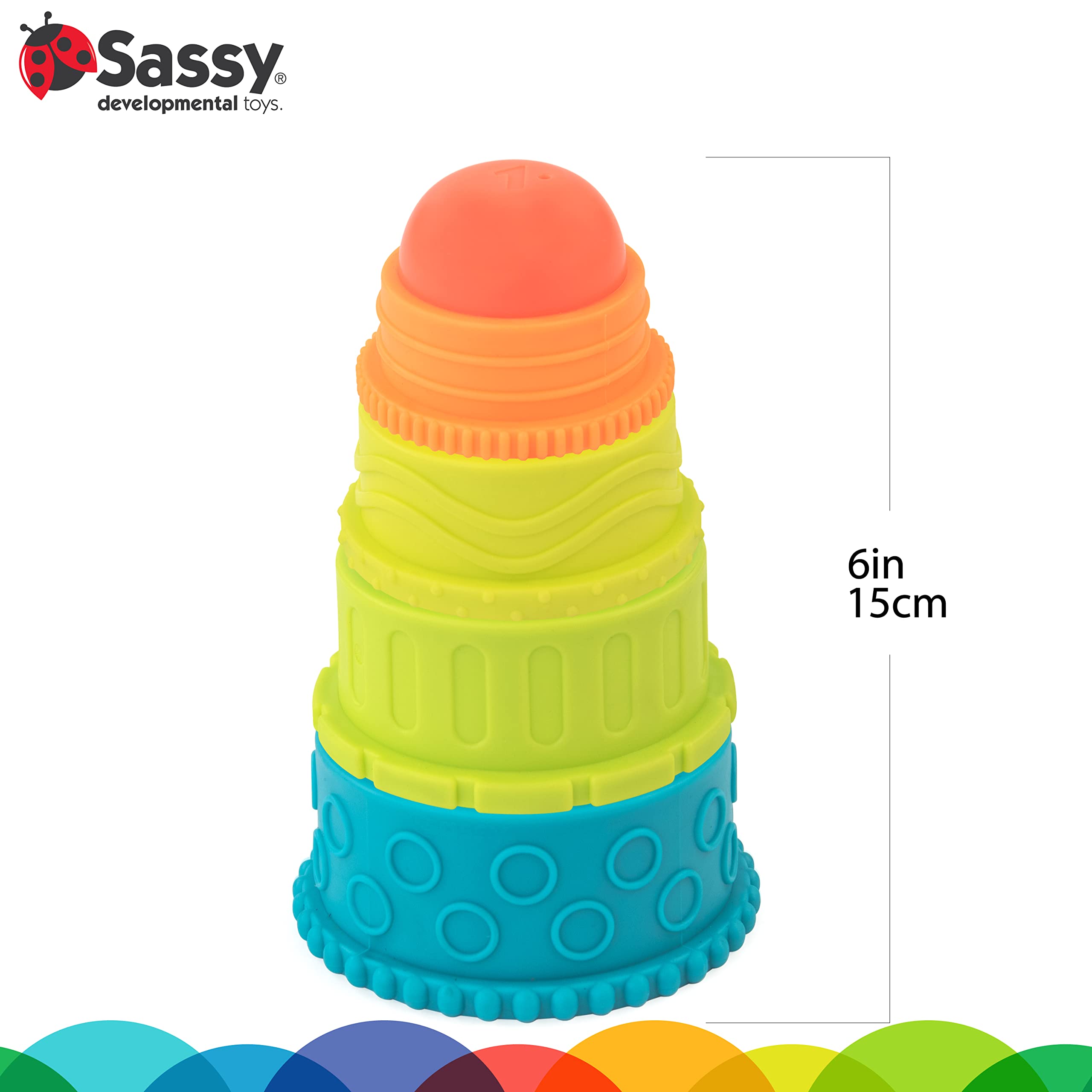 Sassy Eco Stack n’ Nest Cups | Made green with plant-based plastic | 6+ months