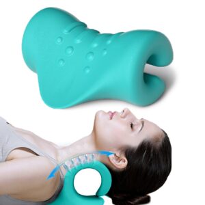 kellykessa neck and shoulder relaxer, neck hump corrector, neck stretchers,cervical neck traction pillow, back massager for back pain spinal relaxer for tmj pain relief and neck stretcher (blue)