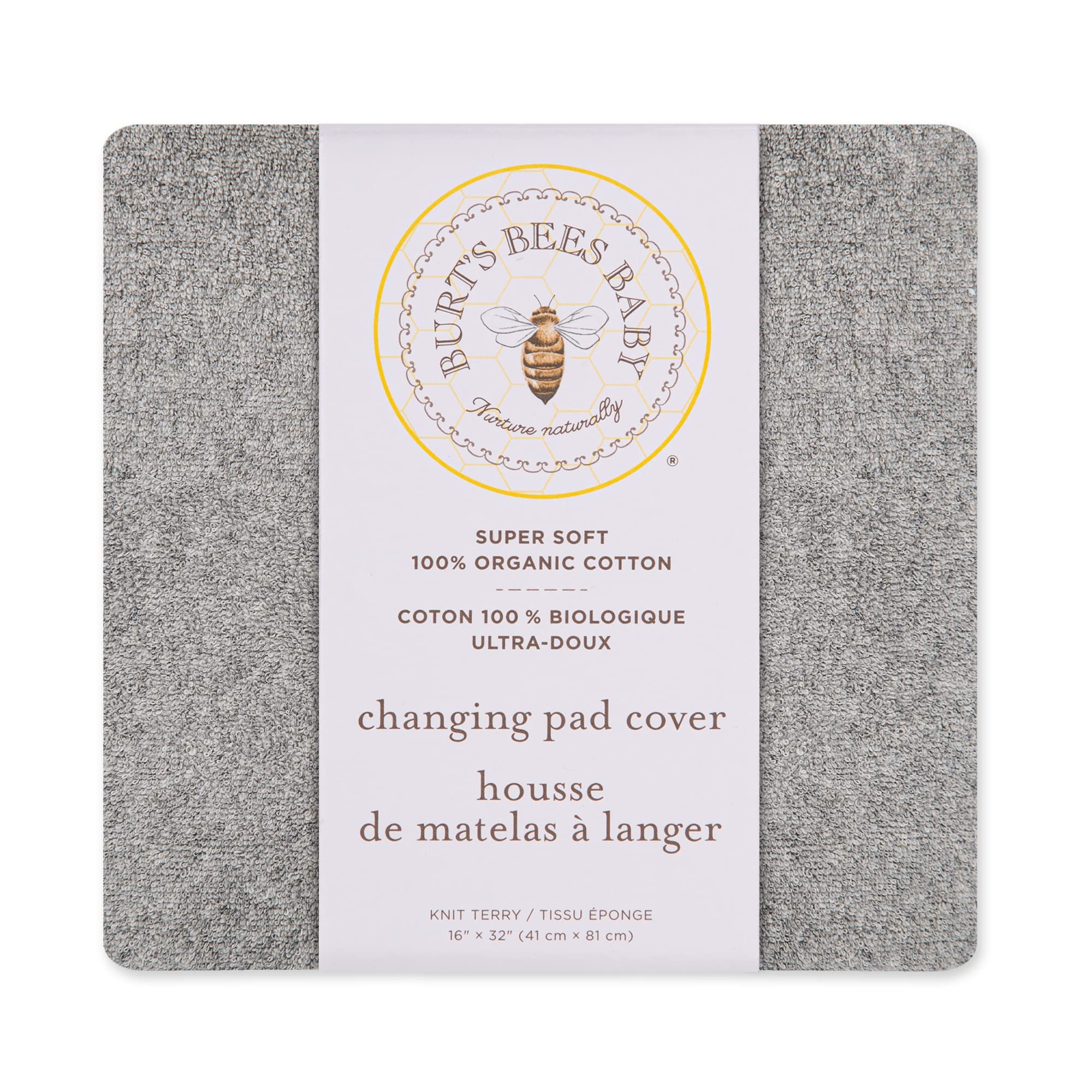 Burt's Bees Baby - Changing Pad Cover, 100% Organic Cotton Changing Pad Liner for Standard 16" x 32" Baby Changing Mats