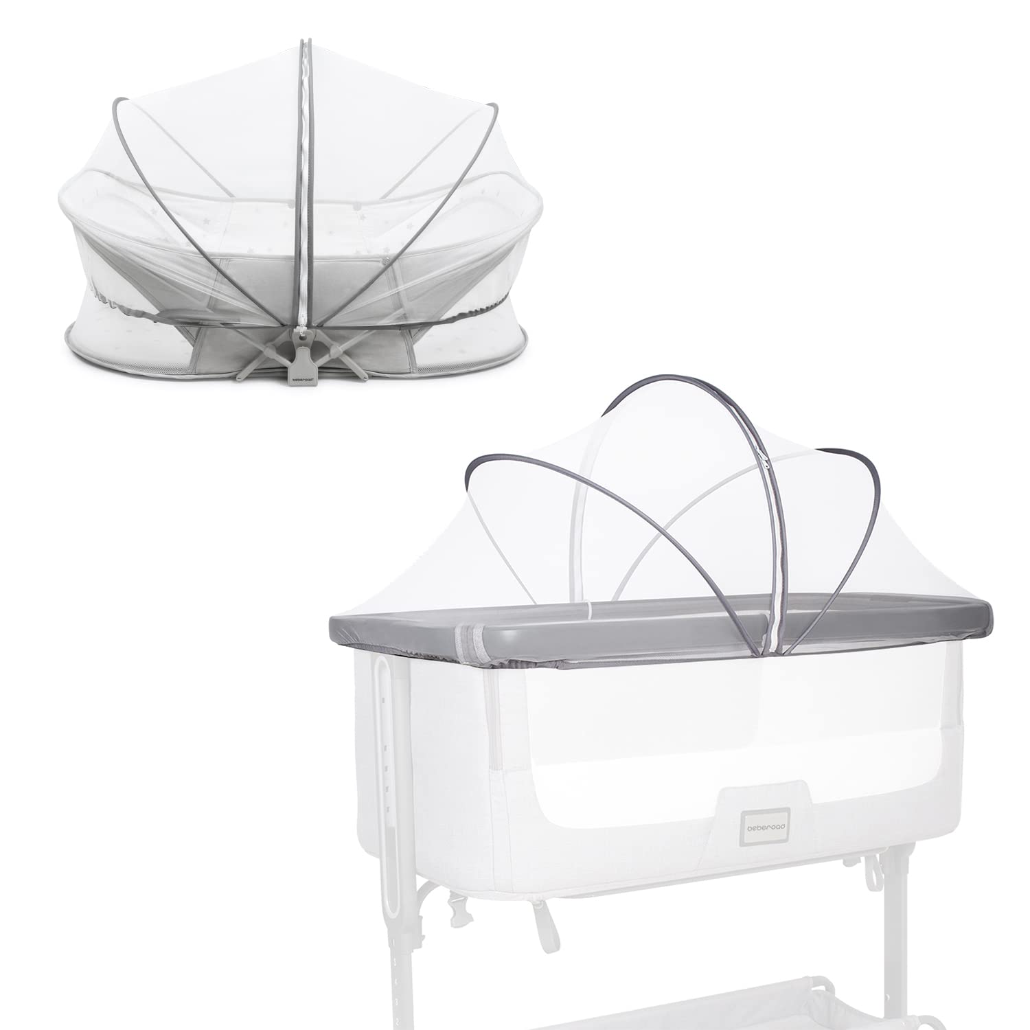 Beberoad Love Mosquito Net 2 Pack Stroller Mosquito Net & Bassinet Mosquito Net (White)