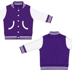 Creative Knitwear Varsity Bomber Jacket - Purple Letterman Jacket Size 0-3M