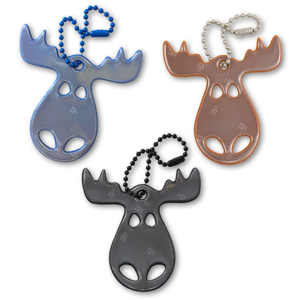 funflector Safety Reflector - Moose - Mixed Colors - 3-Pack