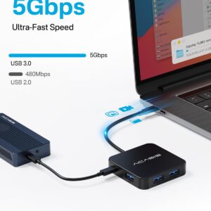 USB C Hub, Multiport Adapter with 4K HDMI, 100W Power Delivery, 3 USB A+1 USB-C 3.0 Data Port, USB C to HDMI Adapter for MacBook, Dell, Lenovo, Surface, iPad PRO, XPS