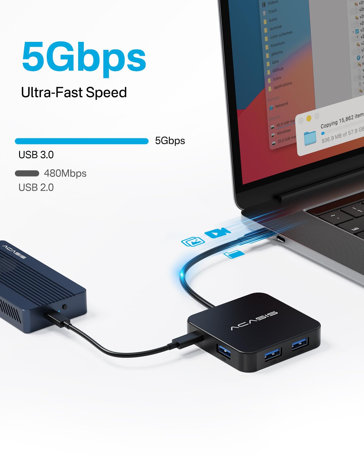 USB C Hub, Multiport Adapter with 4K HDMI, 100W Power Delivery, 3 USB A+1 USB-C 3.0 Data Port, USB C to HDMI Adapter for MacBook, Dell, Lenovo, Surface, iPad PRO, XPS