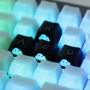 Mechkeeb 1.6mm Thickness WASD Arrow Replacement Keycaps Lightning Baby Shine Through Keycaps OEM Profile for MX Mechanical Gaming Keyboard Keycap