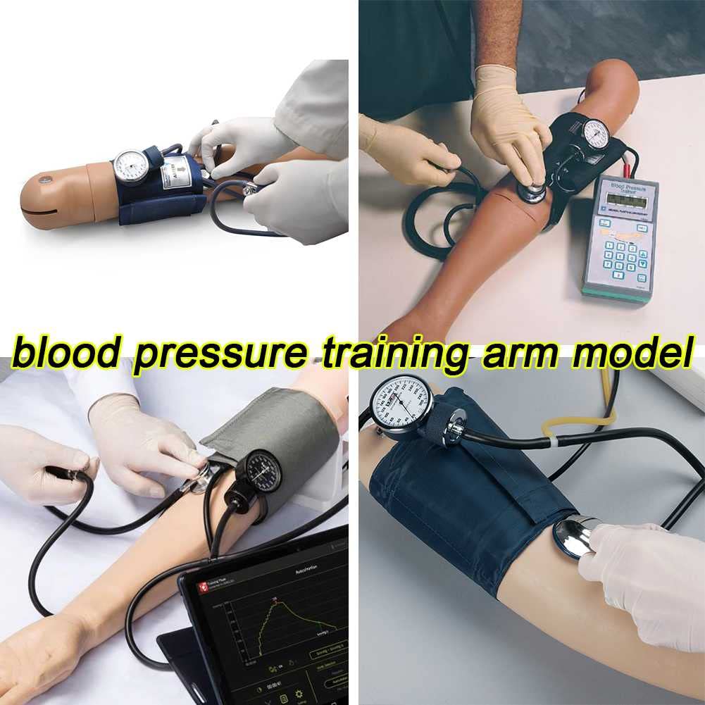 KCVC Arm Blood for Pressure Training with Storage Bag and Complete Accessories, Adult Life Size Simulation Left Arm Model for Nursing Medical Training Teaching Education Medical Supplies