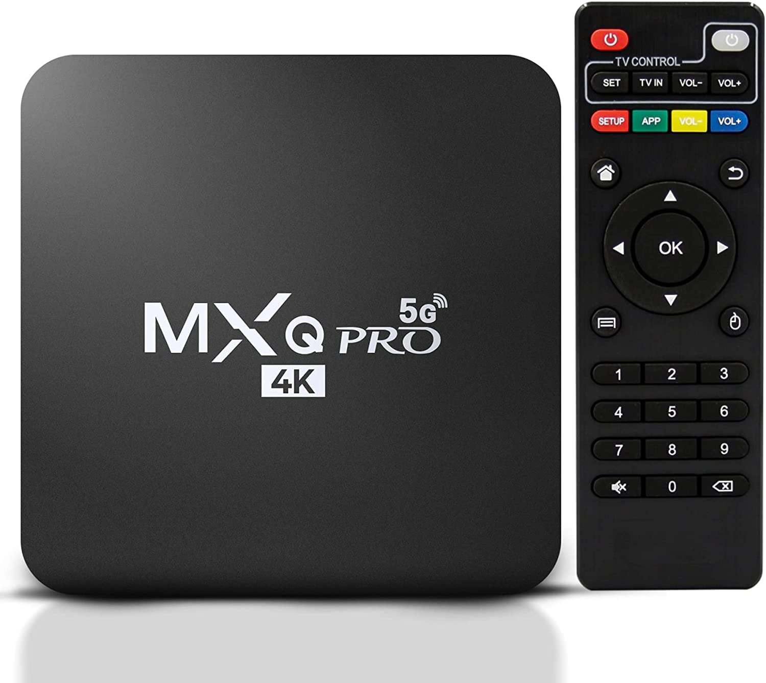 MXQ PRO 4K Android 11 Smart TV Box with TV Remote Control Android TV Box with 2.4G 5G Dual Band WiFi Quadcore Processor Home Media Player with 4K Resolution and Full HD Converter (16GB ROM 2GB RAM)