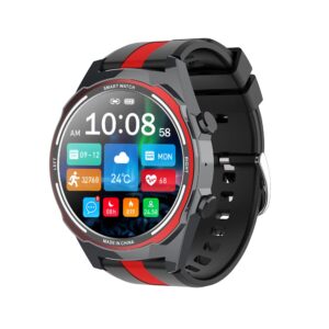 smart watch for men, 1.6-inch extra large screen 60 days standby round touch ip67 waterproof watch with heart rate sleep monitor bluetooth call message sports for android ios (red)