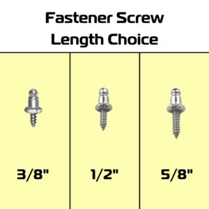 EZ-Xtend One Way Lift Fasteners Screw Stud - Nickel Plated Brass Stud with Stainless Steel Screw (10, 1/2")