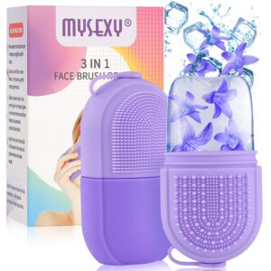 mysexy ice roller for face & eye, beauty facial ice rollers ice holder mold face puffiness relief massage skin care tools for brighten lubricate shrink pores remove fine lines (purple)