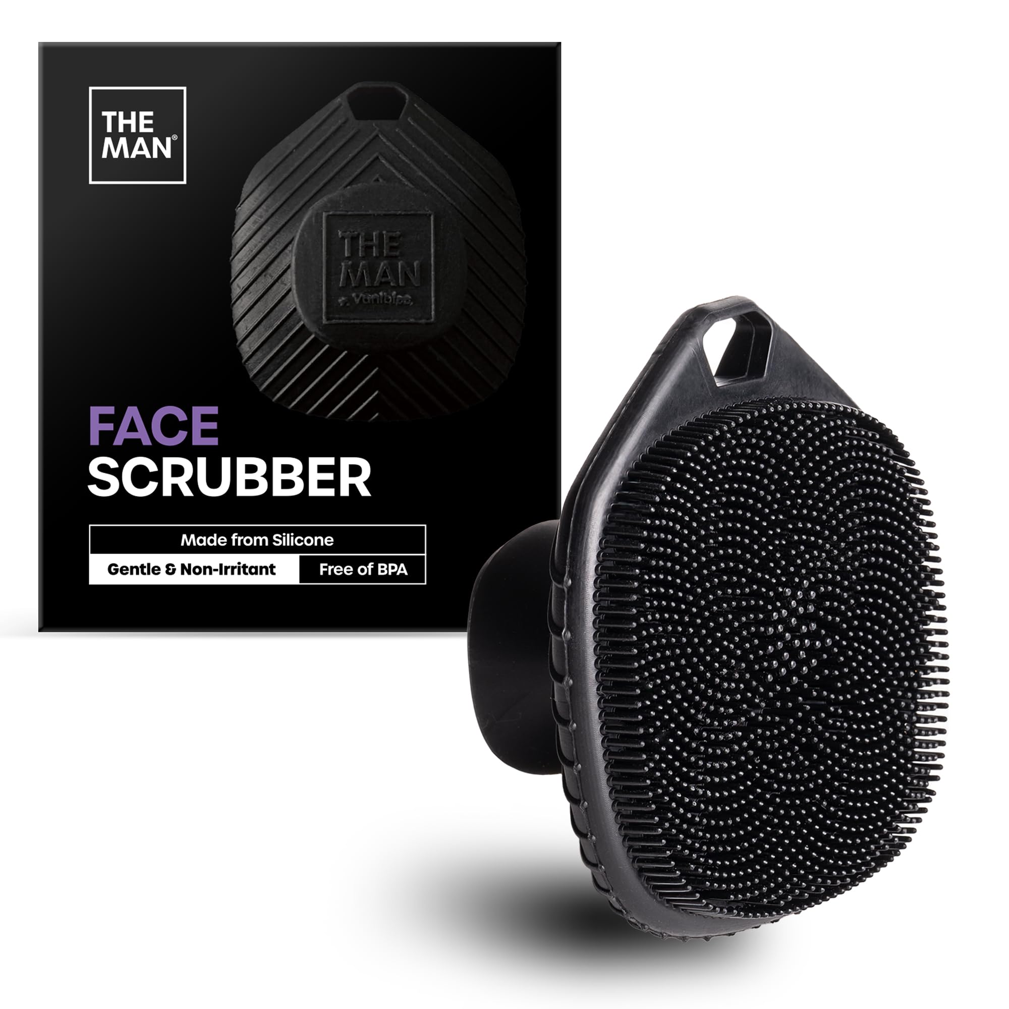 The Man Face Scrubber - Silicone Face Scrubber for Men, Gentle Exfoliator Face Massager, Flex Face Brush for Men, Removes Dead & Dry Skin, Face & Skin Care Grooming, Shower Facial Cleansing Brush