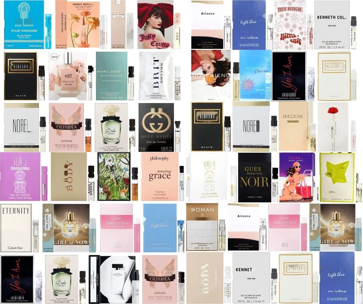 12 Top Selling Perfume Sample Vial Discovery Set - Best Rated Lot High End Designer Fragrance Sampler for Women