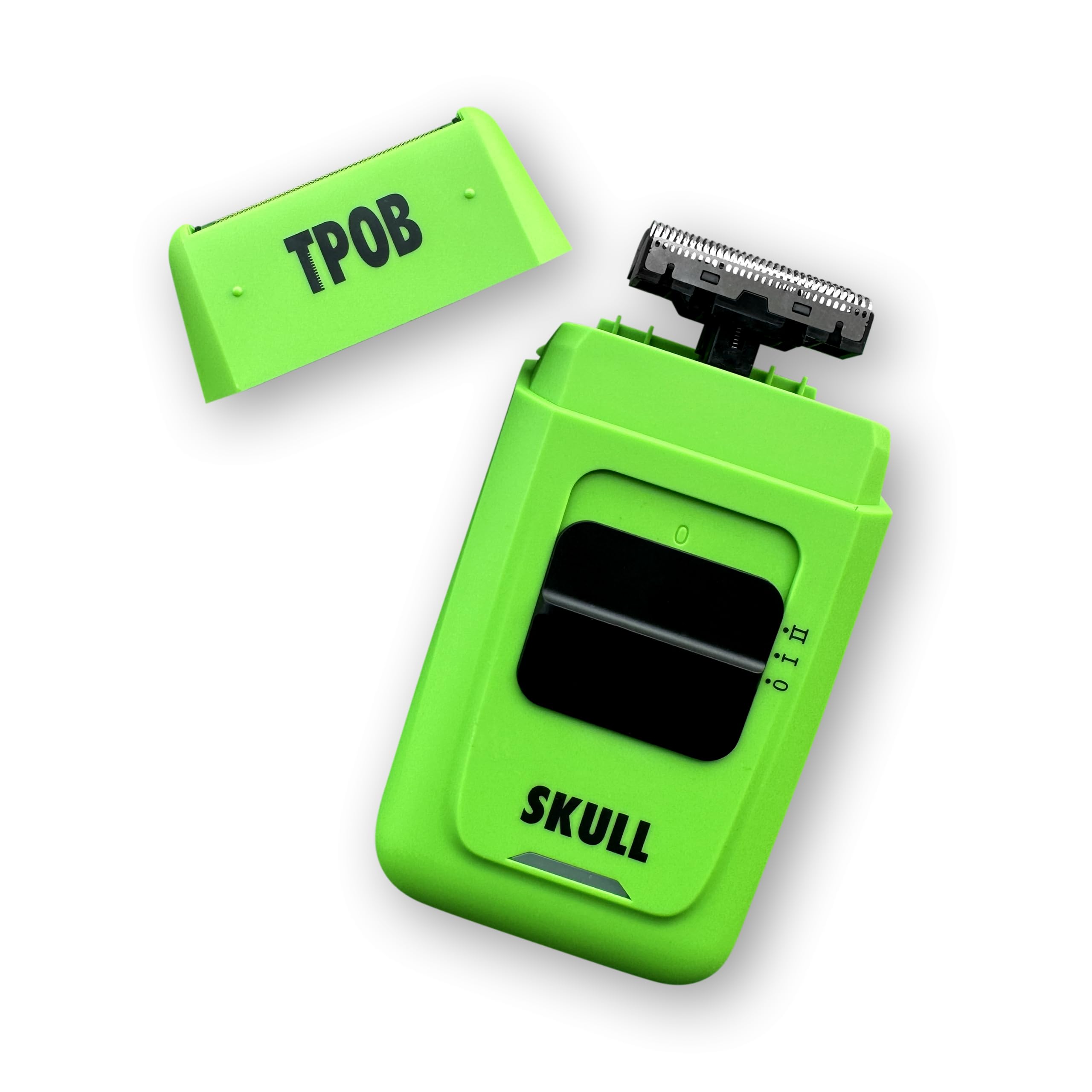 TPOB Skull Foil Shavers with Krunch Blades - Compact Design That can fit in Your Pocket with a Turbo Charged Motor, Perfect for Both Professional and at-Home use (Slime)