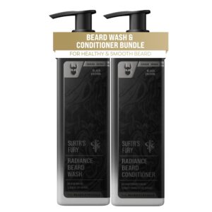 the beard struggle - radiance beard wash & conditioner bundle for men - silver collection - pack of 2, surtr's fury - nourish, cleanse, softens, & strengthens beard