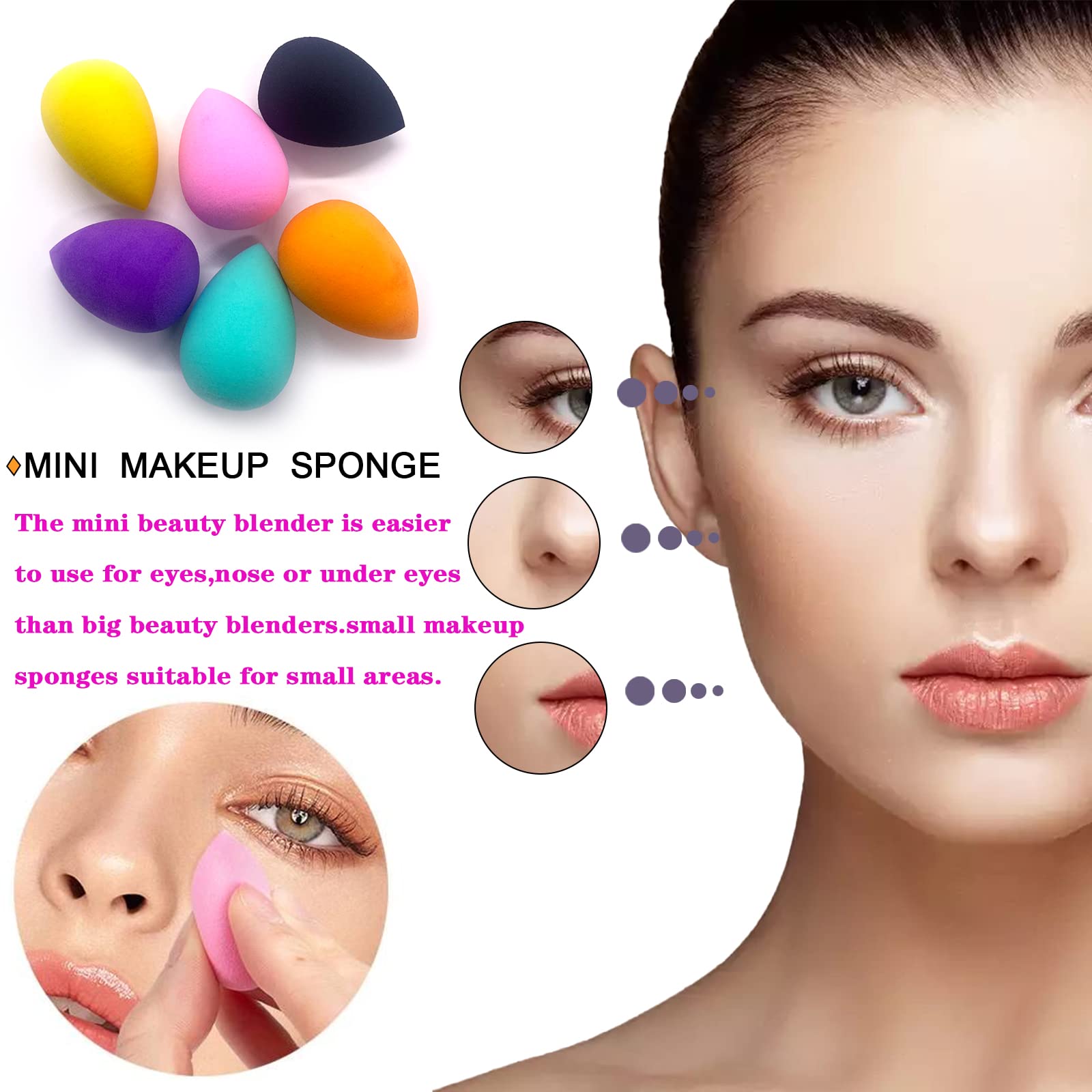 GFOUNS small mini beauty blender bulk makeup sponge for face : 30 pcs mulit-colored makeup sponges for foundation,blending (30 pcs)