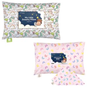 keababies toddler pillow with pillowcase and toddler pillowcase for 13x18 pillow - 13x18 my little dreamy pillow - organic toddler pillow case for boy, kids - organic cotton toddler pillows