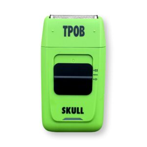 tpob skull foil shavers with krunch blades - compact design that can fit in your pocket with a turbo charged motor, perfect for both professional and at-home use (slime)