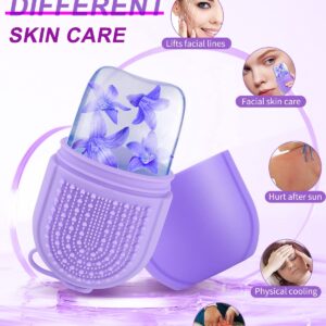 MYSEXY Ice Roller for Face & Eye, Beauty Facial Ice Rollers Ice Holder Mold Face Puffiness Relief Massage Skin Care Tools for Brighten Lubricate Shrink Pores Remove Fine Lines (Purple)