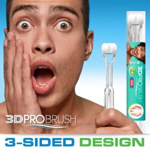 autisticare 3D Pro Brush | Three 3-Sided Toothbrush + 7-Pack Replacement Heads | Sustainable U-Shaped Triple Soft Bristle Heads + Tongue Scraper Approved | USA