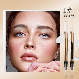 Wismee Cream Eyeshadow Stick, Shimmer Pearl White Eyeshadow Stick, Gillter Pearl Cream Eye Shadow Pencil Crayon, Waterproof Eye Shadow Pen, Brightener Highlighter Makeup Stick, Pearl White Eye Shadow