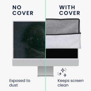 kwmobile Dust Cover for 20-22" Monitor - Linen Monitor Display Protector - Protect Your Computer Screen - Dark Grey