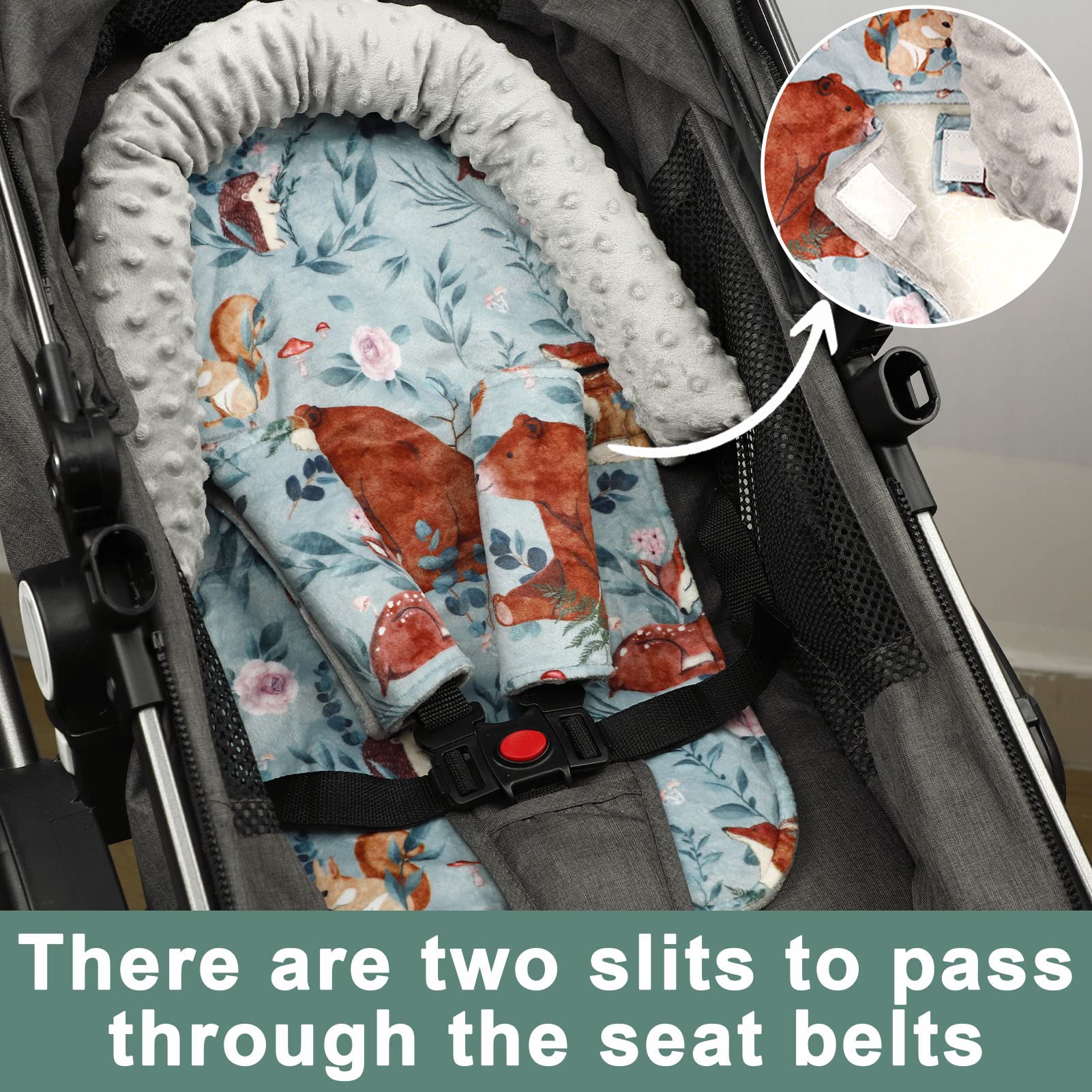 TANOFAR Baby Car Seat Cover & Infant Car Seat Insert and Strap Covers, Fit for Car Seats, Stroller, Bouncers, Woodland Animal