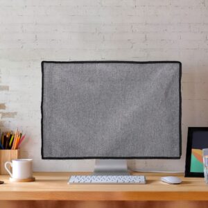 kwmobile Dust Cover for 20-22" Monitor - Linen Monitor Display Protector - Protect Your Computer Screen - Dark Grey