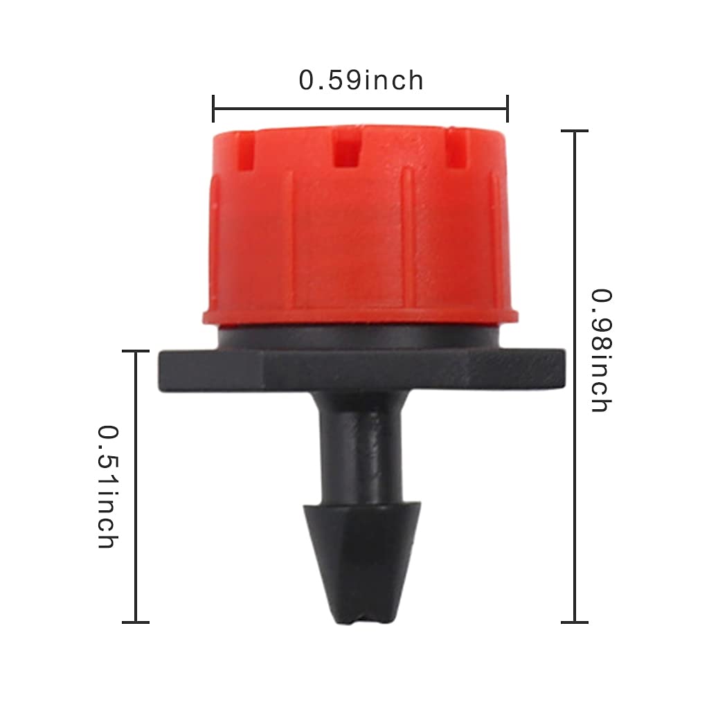 50 PCS Adjustable Irrigation drip emitter, Miniature drip Sprinkler 1/4 inch for Watering Systems in Gardens, lawns, Flower beds, etc