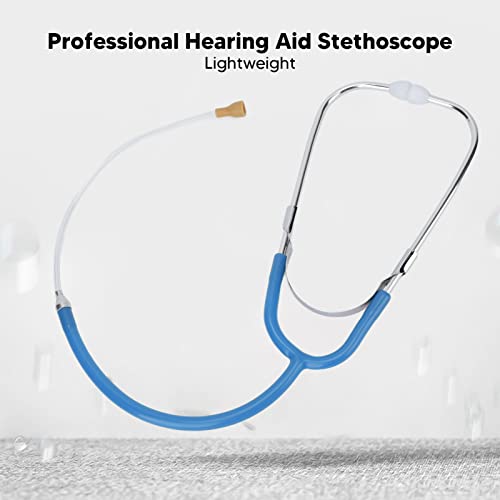 Audiphones Stethoscope, Easy to Use Stethoscope Metal Volume Noise Detection Lightweight for Home (Light Blue)