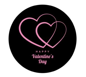 2 inch 150 pcs black heart stickers for valentine's day, invitation, envelopes, package waterproof stickers