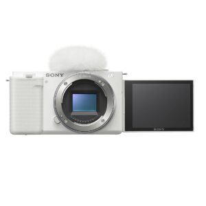 Sony ZV-E10 Mirrorless Camera, White Bundle with Corel PC Software Suite, 32GB SD Card, Shoulder Bag