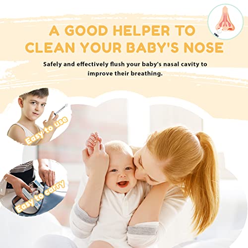 Aufisi Nasal Irrigator for Baby 10ml Professional Baby Nasal Aspirator with Safe Silicone Nasal Suction Tips Portable Baby Nasal Syringe Infant Nose Cleaner 2 Pieces