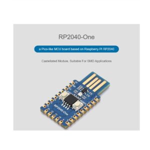 waveshare RP2040-One Microcontroller Development Board Type-A 4MB Flash Pico-Like MCU Board Based on Raspberry Pi RP2040,PCB USB-A Port,Support C/C++,MicroPython