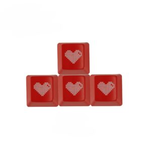 mechkeeb love heart oem profile keycaps 1.6mm thickness backlit shine through keycaps esc wasd arrow for mx mechanical gaming keyboard (red arrow 4 pcs)