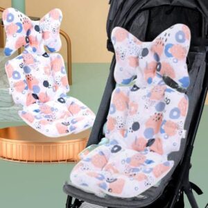 Universal Baby Stroller Seat Liners Baby Pushchair Cushion Pram Liner Stroller Cushion Seat Pad Liner Soft Thicken Stroller Soft Cotton Insert with Mattress Stroller Seat Liner Head Neck Body Support