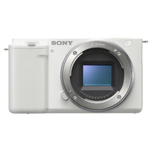 Sony ZV-E10 Mirrorless Camera, White Bundle with Corel PC Software Suite, 32GB SD Card, Shoulder Bag