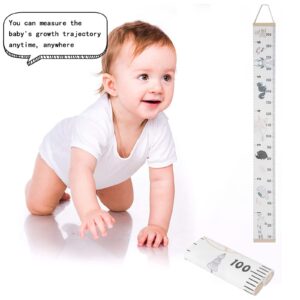 Watris Veiyi Height Measure Chart, Growth Height Chart, Measuring Height Chart, Cute Portable Writable Wall Sticker Height Measure Meaningful Memories Removable Roll Up Measure Wall Chart 7.9x8.3in(A)