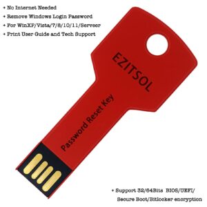 EZITSOL USB Compatible Password Reset Recovery Boot Key Flash Drive | Compatible with Windows XP,Vista,7,8.1,10,11,Server | Remove Reset Recover login Password