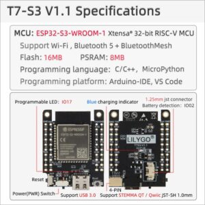 LILYGO T7-S3 ESP32-S3 16MB Flash 8MB PSRAM Development Board Wireless WiFi BLE TTGO Module