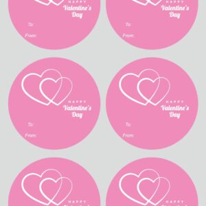 2 inch 150 PCS Pink Heart Stickers Waterproof Stickers for Valentine's Day, Invitation, Envelopes, Package