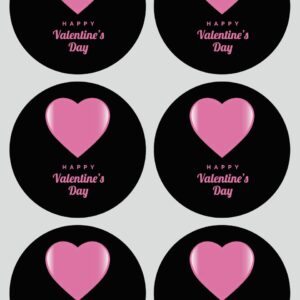 2 inch 150 PCS Black Heart Stickers Waterproof Stickers for Valentine's Day, Invitation, Envelopes, Package