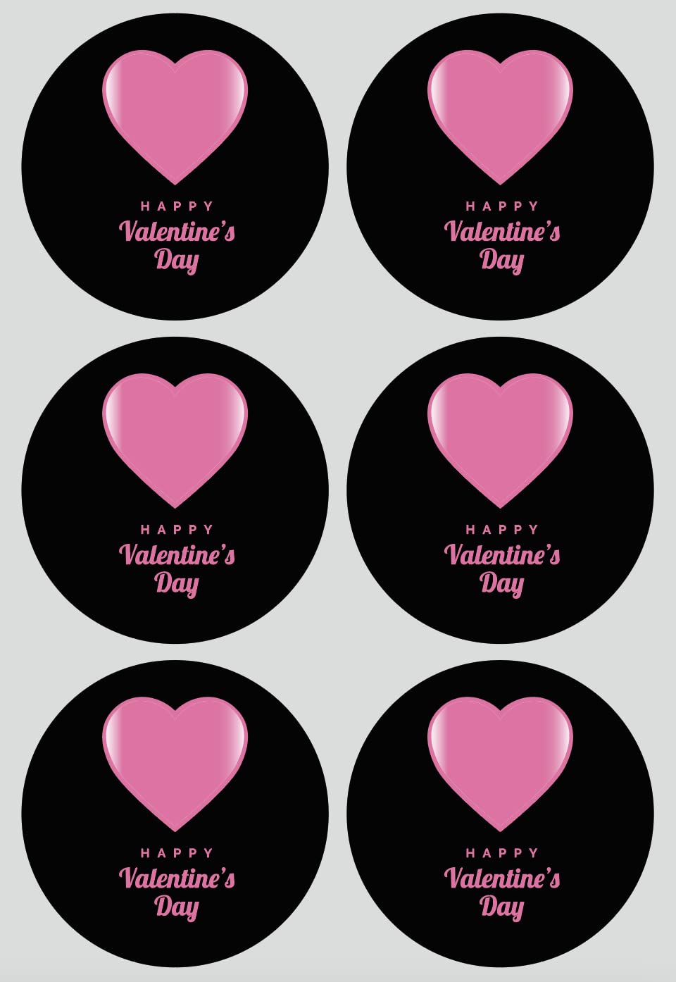 2 inch 150 PCS Black Heart Stickers Waterproof Stickers for Valentine's Day, Invitation, Envelopes, Package