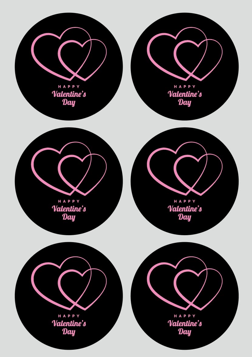 2 inch 150 PCS Black Heart Stickers for Valentine's Day, Invitation, Envelopes, Package Waterproof Stickers