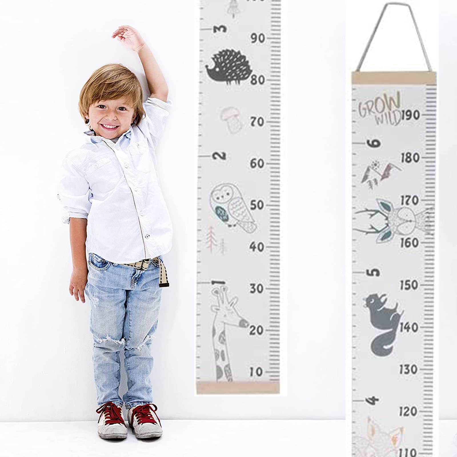 Watris Veiyi Height Measure Chart, Growth Height Chart, Measuring Height Chart, Cute Portable Writable Wall Sticker Height Measure Meaningful Memories Removable Roll Up Measure Wall Chart 7.9x8.3in(A)